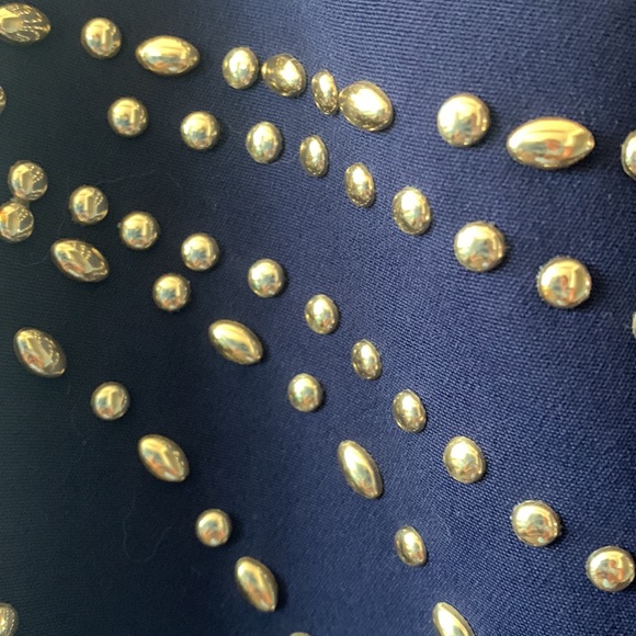 Lilly Pulitzer Pandora true navy muffin palm tree gold studded design dress - Picture 3 of 8